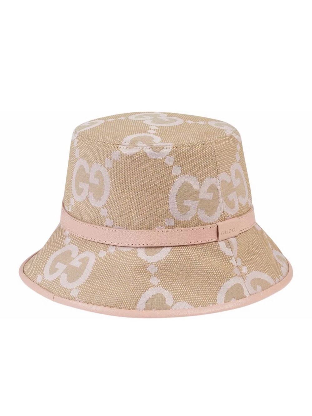 NWT Gucci Beige and Light Pink Jumbo GG Bucket Hat